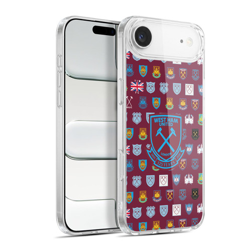 West Ham United FC Crest History Pattern 5 Soft Gel Case for Apple iPhone 17 Air