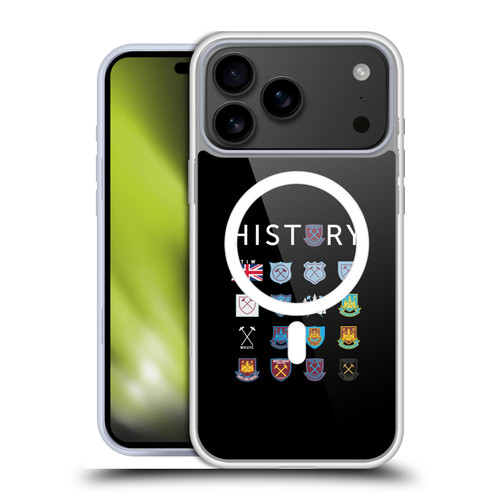 West Ham United FC Crest History Pattern 1 Soft Gel Case for Apple iPhone 17 Pro Max