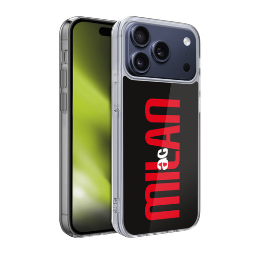 AC Milan Graphics Vertical Typography Soft Gel Case for Apple iPhone 17 Pro