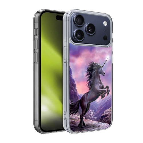 Anne Stokes Mythical Creatures Black Unicorn Soft Gel Case for Apple iPhone 17 Pro