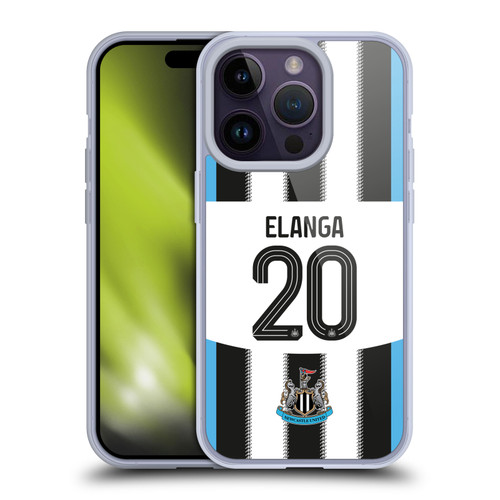 Newcastle United Football Club 2025/26 Players Home Kit Anthony Elanga Soft Gel Case for Apple iPhone 14 Pro