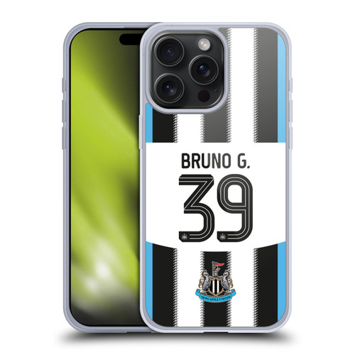 Newcastle United Football Club 2025/26 Players Home Kit Bruno Guimarães Soft Gel Case for Apple iPhone 15 Pro Max