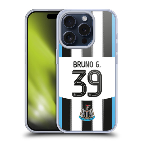 Newcastle United Football Club 2025/26 Players Home Kit Bruno Guimarães Soft Gel Case for Apple iPhone 15 Pro Newcastle United Football Club 2025/26 Players Home Kit Bruno Guimarães Soft Gel Case for Apple iPhone 15 Pro