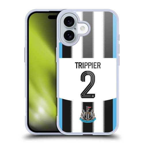Newcastle United Football Club 2025/26 Players Home Kit Kieran Trippier Soft Gel Case for Apple iPhone 16 Newcastle United Football Club 2025/26 Players Home Kit Kieran Trippier Soft Gel Case for Apple iPhone 16