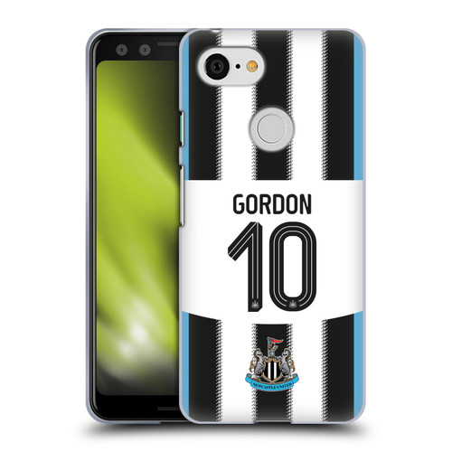 Newcastle United Football Club 2025/26 Players Home Kit Anthony Gordon Soft Gel Case for Google Pixel 3