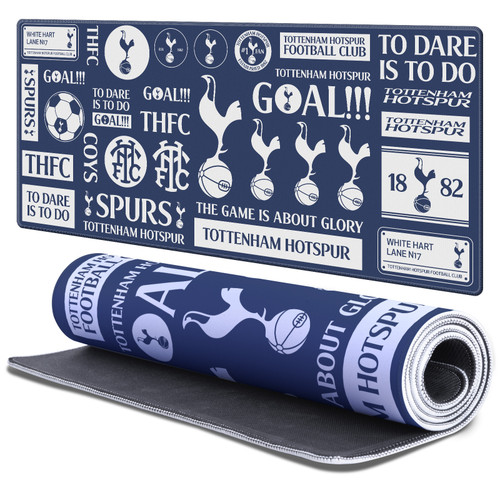 Tottenham Hotspur F.C. Logo Art Sticker Collage Gaming Office Desk PC Keyboard Mouse Mat Pad 37.4 x 15.75 x 0.16 inches (900 x 400 mm) - XL