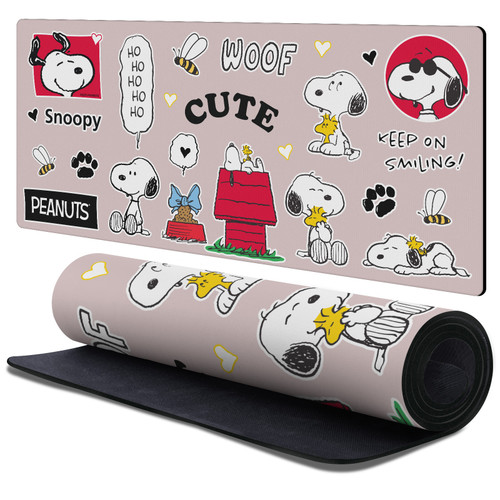 Peanuts Graphics Snoopy Pattern Gaming Office Desk PC Keyboard Mouse Mat Pad 37.4 x 15.75 x 0.16 inches (900 x 400 mm) - XL