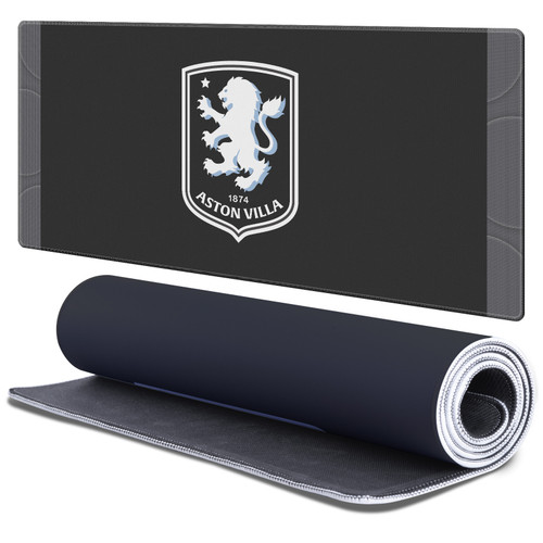 Aston Villa Football Club Logo Icon Black Away Kit Gaming Office Desk PC Keyboard Mouse Mat Pad 37.4 x 15.75 x 0.16 inches (900 x 400 mm) - XL