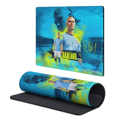 Manchester City Man City FC Crest Kits & Players Haaland Gaming Office Desk PC Keyboard Mouse Mat Pad 9.84 x 11.81 x 0.12 inches (250 x 300 mm) - S
