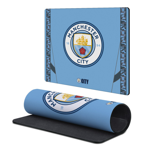 Manchester City Man City FC Crest Kits & Players 2024/25 Home Gaming Office Desk PC Keyboard Mouse Mat Pad 9.84 x 11.81 x 0.12 inches (250 x 300 mm) - S