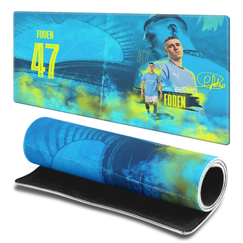 Manchester City Man City FC Crest Kits & Players Foden Gaming Office Desk PC Keyboard Mouse Mat Pad - L