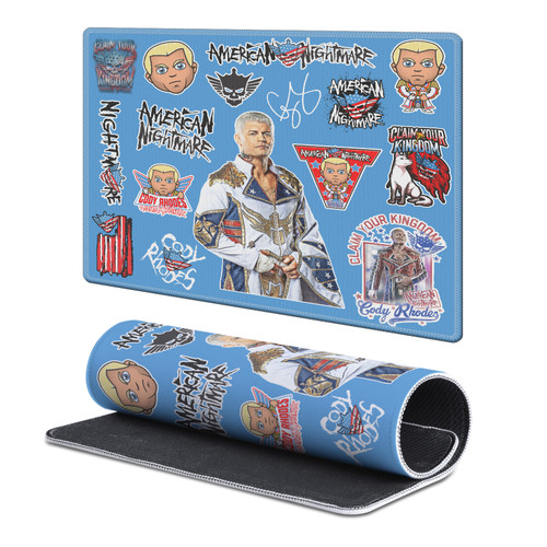 WWE Cody Rhodes Sticker Collage Gaming Office Desk PC Keyboard Mouse Mat Pad 9.84 x 11.81 x 0.12 inches (250 x 300 mm) - S