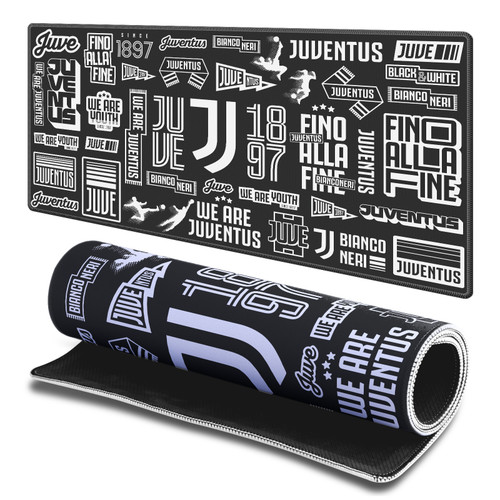 Juventus Football Club Crest Logo Sticker Collage Gaming Office Desk PC Keyboard Mouse Mat Pad - L