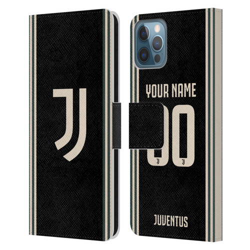 Custom Customised Personalised Juventus Football Club 2025/26 Kit Third Leather Book Wallet Case Cover For Apple iPhone 12 / iPhone 12 Pro