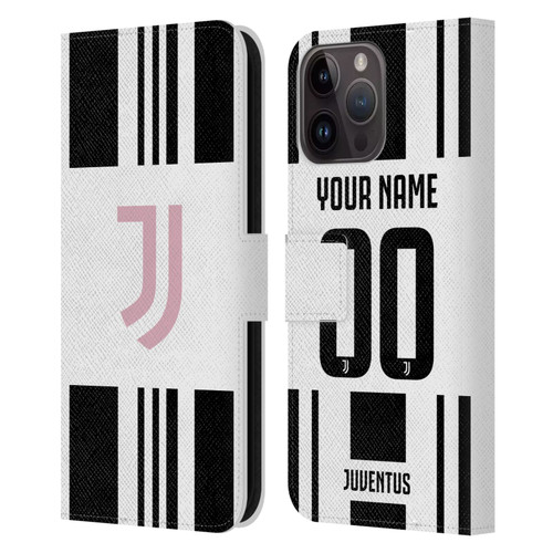 Custom Customised Personalised Juventus Football Club 2025/26 Kit Home Leather Book Wallet Case Cover For Apple iPhone 15 Pro Max