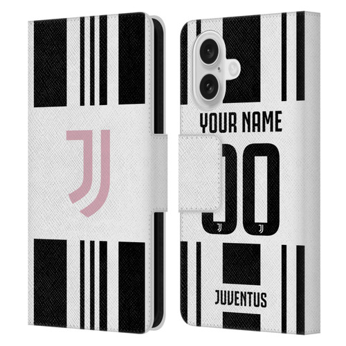 Custom Customised Personalised Juventus Football Club 2025/26 Kit Home Leather Book Wallet Case Cover For Apple iPhone 16