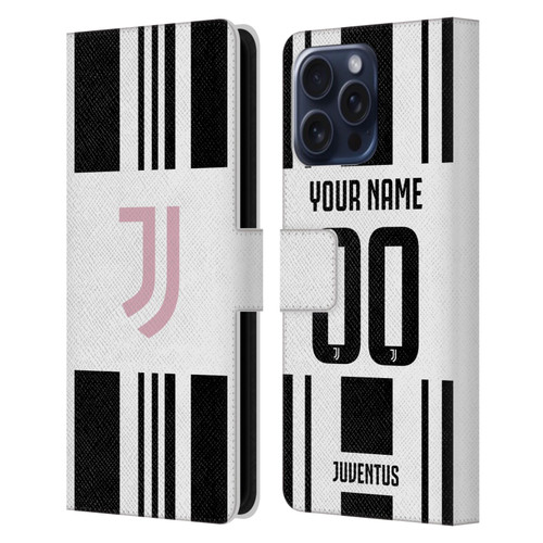 Custom Customised Personalised Juventus Football Club 2025/26 Kit Home Leather Book Wallet Case Cover For Apple iPhone 16 Pro Max