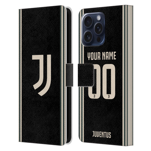 Custom Customised Personalised Juventus Football Club 2025/26 Kit Third Leather Book Wallet Case Cover For Apple iPhone 16 Pro Max