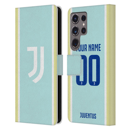 Custom Customised Personalised Juventus Football Club 2025/26 Kit Away Leather Book Wallet Case Cover For Samsung Galaxy S24 Ultra 5G
