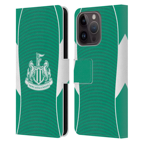 Newcastle United Football Club 2025/26 Crest Kit Away Leather Book Wallet Case Cover For Apple iPhone 15 Pro