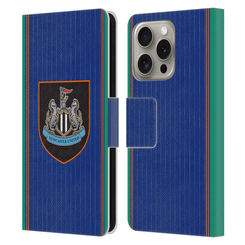 Newcastle United Football Club 2025/26 Crest Kit Third Leather Book Wallet Case Cover For Apple iPhone 16 Pro