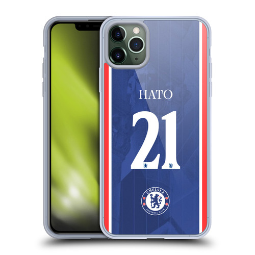 Chelsea Football Club 2025/26 Players Home Kit 1st Group Jorrel Hato Soft Gel Case for Apple iPhone 11 Pro Max