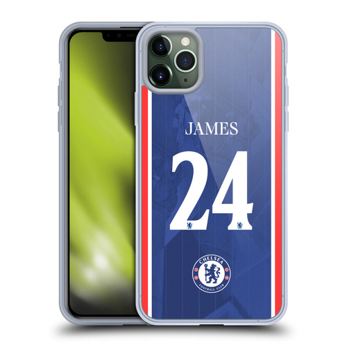 Chelsea Football Club 2025/26 Players Home Kit 1st Group Reece James Soft Gel Case for Apple iPhone 11 Pro Max