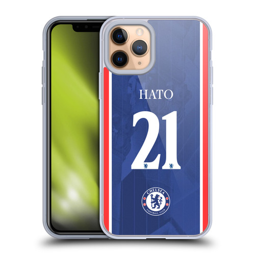 Chelsea Football Club 2025/26 Players Home Kit 1st Group Jorrel Hato Soft Gel Case for Apple iPhone 11 Pro