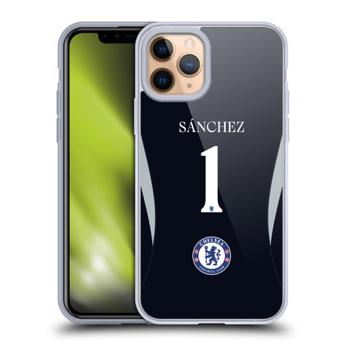Chelsea Football Club 2025/26 Players Home Kit 1st Group Robert Sánchez Soft Gel Case for Apple iPhone 11 Pro