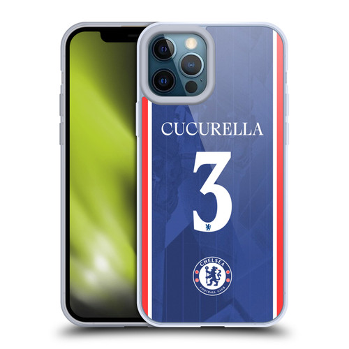 Chelsea Football Club 2025/26 Players Home Kit 1st Group Marc Cucurella Soft Gel Case for Apple iPhone 12 Pro Max