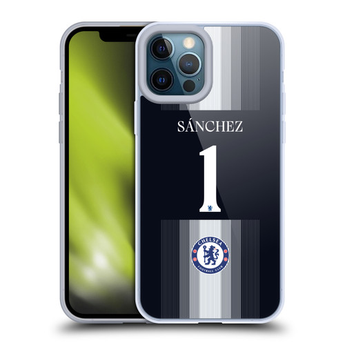 Chelsea Football Club 2025/26 Players Home Kit 1st Group Robert Sánchez Soft Gel Case for Apple iPhone 12 Pro Max