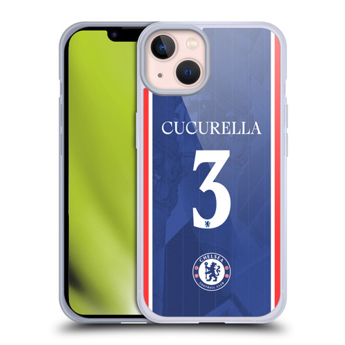 Chelsea Football Club 2025/26 Players Home Kit 1st Group Marc Cucurella Soft Gel Case for Apple iPhone 13
