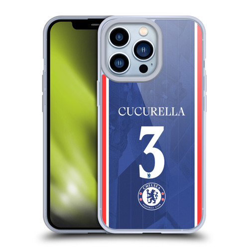 Chelsea Football Club 2025/26 Players Home Kit 1st Group Marc Cucurella Soft Gel Case for Apple iPhone 13 Pro