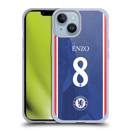 Chelsea Football Club 2025/26 Players Home Kit 1st Group Enzo Fernández Soft Gel Case for Apple iPhone 14