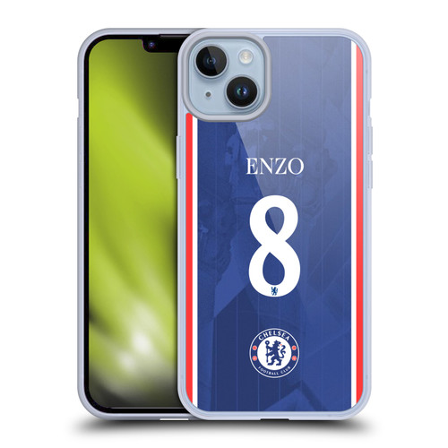 Chelsea Football Club 2025/26 Players Home Kit 1st Group Enzo Fernández Soft Gel Case for Apple iPhone 14 Plus