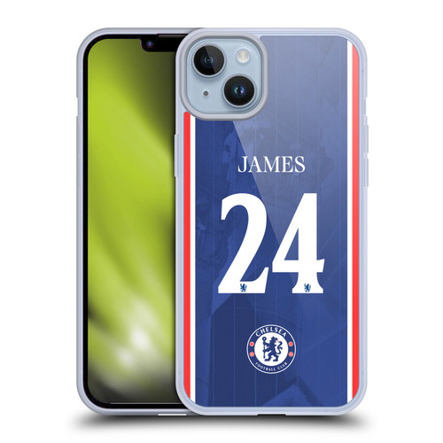 Chelsea Football Club 2025/26 Players Home Kit 1st Group Reece James Soft Gel Case for Apple iPhone 14 Plus