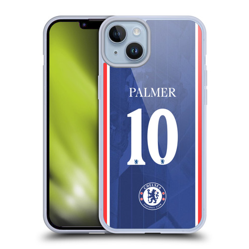 Chelsea Football Club 2025/26 Players Home Kit 1st Group Cole Palmer Soft Gel Case for Apple iPhone 14 Plus