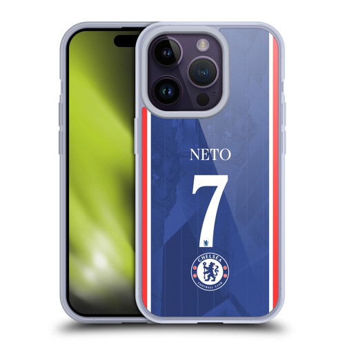 Chelsea Football Club 2025/26 Players Home Kit 1st Group Pedro Neto Soft Gel Case for Apple iPhone 14 Pro