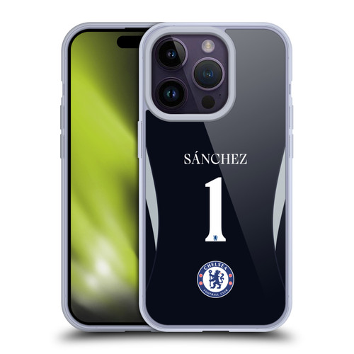 Chelsea Football Club 2025/26 Players Home Kit 1st Group Robert Sánchez Soft Gel Case for Apple iPhone 14 Pro