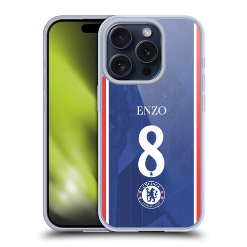 Chelsea Football Club 2025/26 Players Home Kit 1st Group Enzo Fernández Soft Gel Case for Apple iPhone 15 Pro