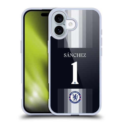 Chelsea Football Club 2025/26 Players Home Kit 1st Group Robert Sánchez Soft Gel Case for Apple iPhone 16