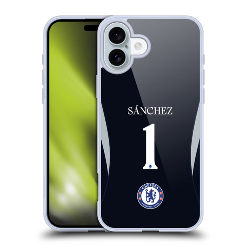 Chelsea Football Club 2025/26 Players Home Kit 1st Group Robert Sánchez Soft Gel Case for Apple iPhone 16 Plus
