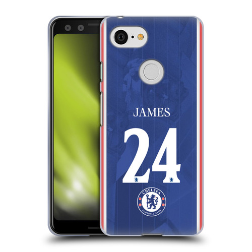 Chelsea Football Club 2025/26 Players Home Kit 1st Group Reece James Soft Gel Case for Google Pixel 3