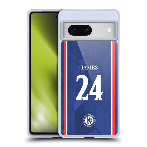 Chelsea Football Club 2025/26 Players Home Kit 1st Group Reece James Soft Gel Case for Google Pixel 7