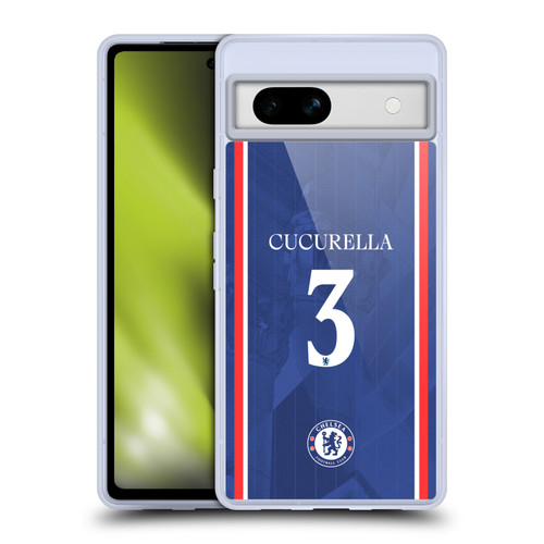 Chelsea Football Club 2025/26 Players Home Kit 1st Group Marc Cucurella Soft Gel Case for Google Pixel 7a