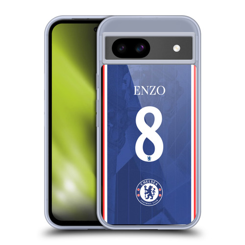 Chelsea Football Club 2025/26 Players Home Kit 1st Group Enzo Fernández Soft Gel Case for Google Pixel 8a