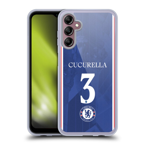 Chelsea Football Club 2025/26 Players Home Kit 1st Group Marc Cucurella Soft Gel Case for Samsung Galaxy A14 5G