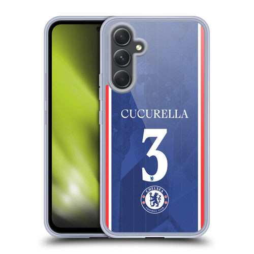Chelsea Football Club 2025/26 Players Home Kit 1st Group Marc Cucurella Soft Gel Case for Samsung Galaxy A54 5G