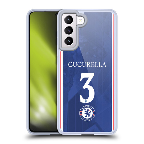 Chelsea Football Club 2025/26 Players Home Kit 1st Group Marc Cucurella Soft Gel Case for Samsung Galaxy S21 5G Chelsea Football Club 2025/26 Players Home Kit 1st Group Marc Cucurella Soft Gel Case for Samsung Galaxy S21 5G