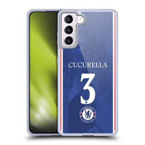 Chelsea Football Club 2025/26 Players Home Kit 1st Group Marc Cucurella Soft Gel Case for Samsung Galaxy S21+ 5G